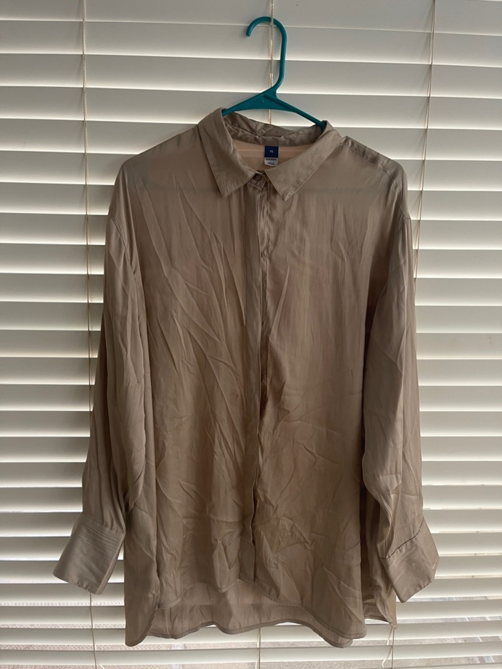 Old Navy Beige Button-Up Blouse